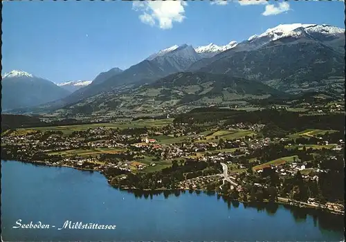 Seeboden Kaernten Fliegeraufnahme Alpenpanorama Kat. Seeboden Millstaettersee