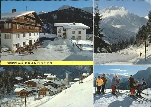 Brandberg Tirol Gasthof Thanner Ortsansicht Kirche Gruenberg Kinderschikurs Kat. Brandberg