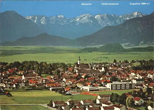 Murnau Staffelsee gegen Murnauer Moos Naturschutzgebiet und Wettersteingebirge Kat. Murnau a.Staffelsee