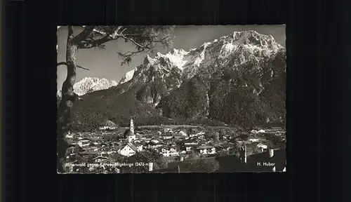 Mittenwald Karwendel Tirol Ortsansicht gegen Karwendelgebirge Kat. Schwaz