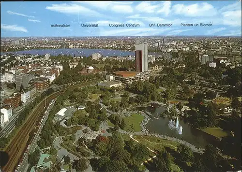 Hamburg Blick vom Fernsehturm Eisenbahn See Kat. Hamburg