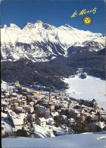 St Moritz GR Panorama im Winter Kat. St Moritz