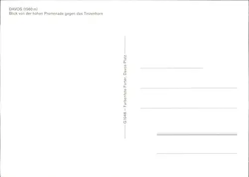 Davos GR Blick von der hohen Promenade gegen das Tinzenhorn Albula Alpen Kat. Davos