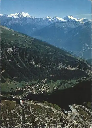 Gemmipass Wallis Blick auf Leukerbad und Torrentalp Dom Monte Rosa Weisshorn Kat. Gemmipass