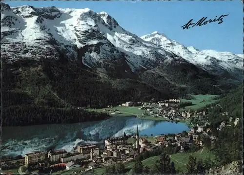 St Moritz GR Dorf und Bad Moritzersee Kat. St Moritz