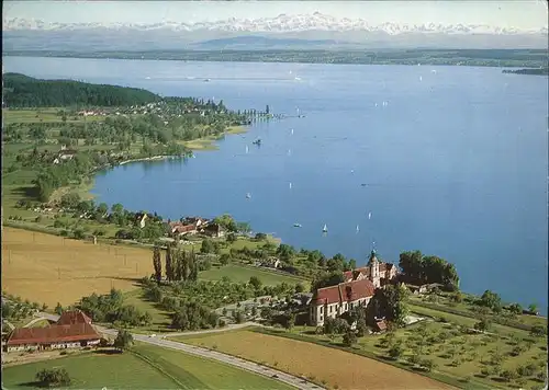 Birnau Basilika Bodensee Alpenpanorama Fliegeraufnahme Kat. Uhldingen Muehlhofen