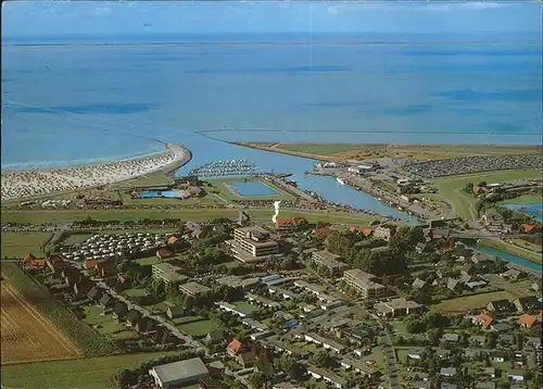 Bensersiel Hafen Strand Fliegeraufnahme Kat. Esens