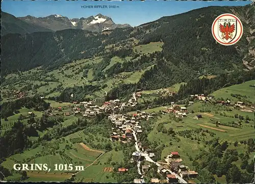 Grins Oesterreich Fliegeraufnahme Hoehenluftkurort Parseier Hoher Riffler Wappen / Grins /Tiroler Oberland