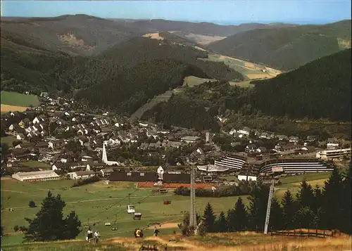 Willingen Sauerland Blick zum Sauerland Stern Heilklimatischer Kneipp Kurort Wappen Tenniscenter Ettelsberg Lift  Kat. Willingen (Upland)