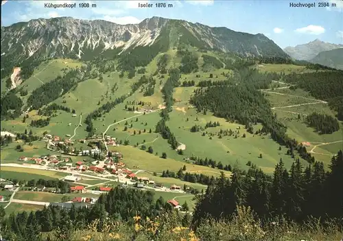Oberjoch Panorama mit Allgaeuer Alpen hoechstgelegenes Bergdorf Deutschlands Kat. Bad Hindelang