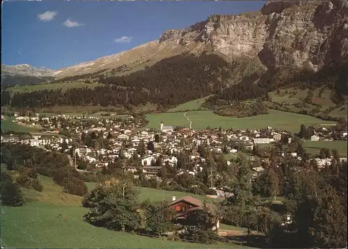 Flims Dorf Panorama mit Cassons und Flimsersein Sommerfrische Kat. Flims Dorf