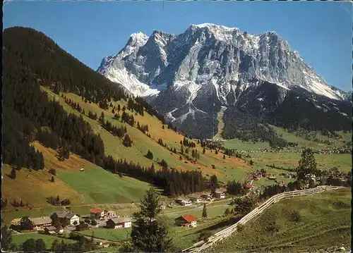 Lermoos Tirol Panorama mit Zugspitze Kat. Lermoos