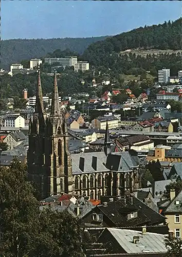 Marburg Lahn Teilansicht mit Elisabethkirche Kat. Marburg