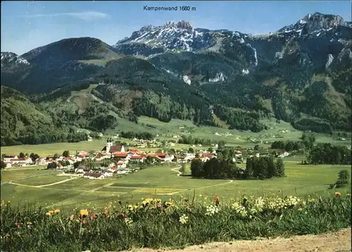 Aschau Chiemgau Panorama mit Kampenwand Bayerische Alpen Luftkurort und Wintersportplatz Kat. Aschau i.Chiemgau