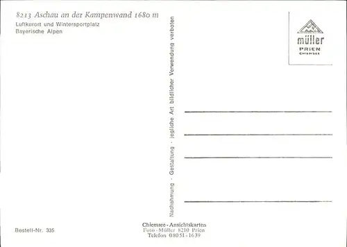 Aschau Chiemgau Panorama mit Kampenwand Bayerische Alpen Luftkurort und Wintersportplatz Kat. Aschau i.Chiemgau