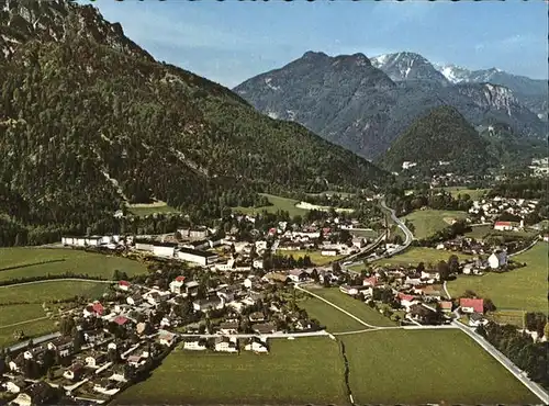 Bayerisch Gmain Panorama mit Muellnerhorn Ristfeuchthorn Fliegeraufnahme Kat. Bayerisch Gmain