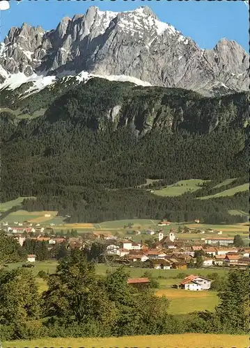 St Johann Tirol Panorama mit Wildem Kaiser Luftkurort Kat. St. Johann in Tirol