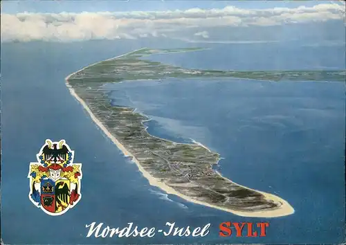 Insel Sylt Fliegeraufnahme Wappen Kat. Westerland