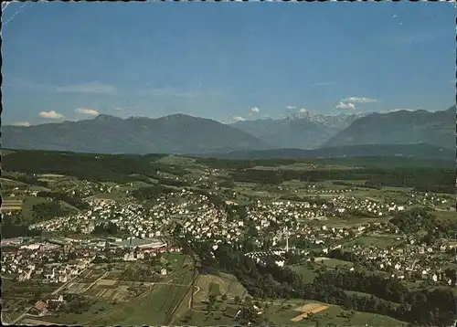 Rueti ZH Fliegeraufnahme mit Alpenpanorama / Rueti ZH /Bz. Hinwil