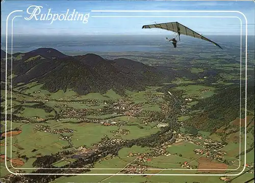 Ruhpolding Fliegeraufnahme Luftkurort und Wintersportplatz Bayerische Alpen Drachenflieger Kat. Ruhpolding