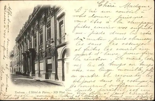 ca14487 Toulouse Haute-Garonne Hotel Pierre Kategorie. Toulouse Alte Ansichtskarten