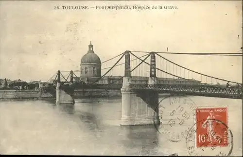Toulouse Haute-Garonne Toulouse Pont Suspendu Hospice Grave x / Toulouse /Arrond. de Toulouse