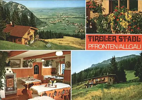 Pfronten Berggasthaus Tiroler Stadl Panorama Kat. Pfronten