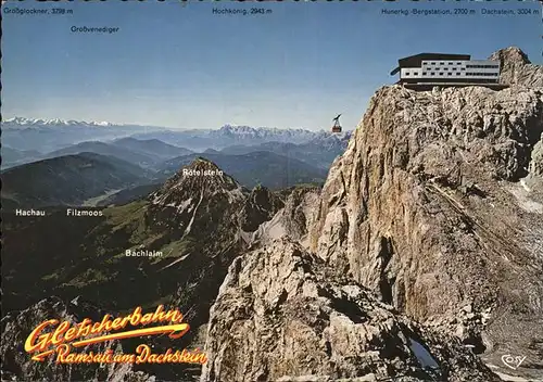 Ramsau Dachstein Steiermark Bergstation Hunerkogel mit Alpenpanorama Kat. Ramsau am Dachstein
