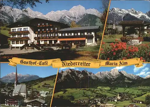 Maria Alm Steinernen Meer Gasthof Niederreiter mit Alpenpanorama Kat. Maria Alm am Steinernen Meer