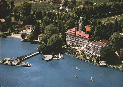 Lindau Bodensee Hotel Bad Schachen Schiffe Fliegeraufnahme Kat. Lindau (Bodensee)