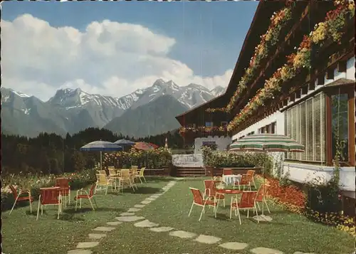 Sonthofen Oberallgaeu Kur und Sporthotel Allgaeuer Berghof Terrasse Kat. Sonthofen