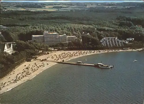 Gluecksburg Ostseebad Panorama Bootsanlegesteg Fliegeraufnahme Kat. Gluecksburg (Ostsee)