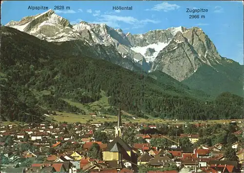 Garmisch Partenkirchen Panorama mit Zugspitzgruppe Kat. Garmisch Partenkirchen