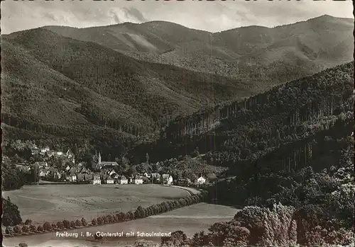 Freiburg Breisgau Blick auf Guenterstal und Schauinsland Kat. Freiburg im Breisgau