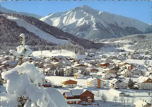 Seefeld Tirol Ortsansicht mit Gschwandkopf und Hocheder Kat. Seefeld in Tirol