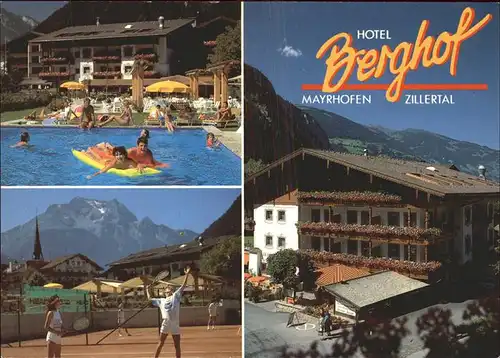 Mayrhofen Zillertal Hotel Berghof Schwimmbad Tennisplatz Kat. Mayrhofen