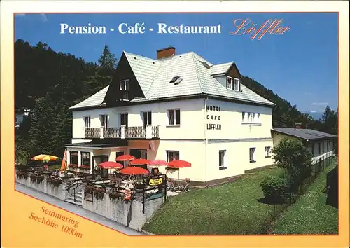 Semmering Niederoesterreich Pension Cafe Restaurant Loeffler Terrasse Kat. Semmering