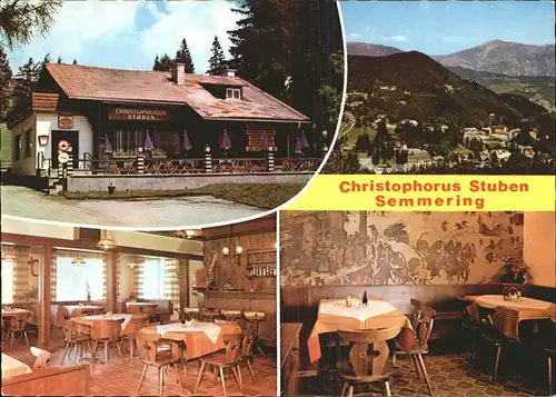 Semmering Niederoesterreich Christophorus Stuben Panorama Gastraum Kat. Semmering