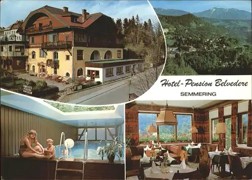 Semmering Niederoesterreich Hotel Belvedere Hallenbad Gastraum Kat. Semmering