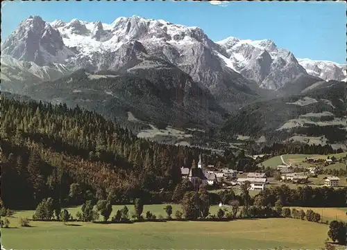 Werfenweng Panorama mit Hochkoenig Kat. Werfenweng