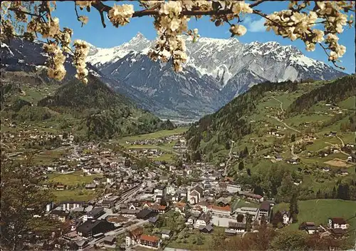 Schruns Vorarlberg Panorama im Montafon mit Zimba und Vandanser Steinwand Kat. Schruns