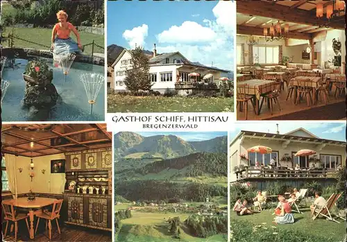 Hittisau Vorarlberg Gasthof Schiff Brunnen Terrasse Gastraum Kat. Hittisau