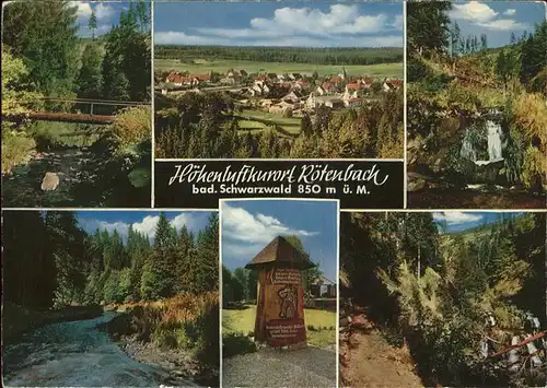 Roetenbach Baden Panorama Bruecke Wasserfall Schlucht Wegweiser Kat. Friedenweiler