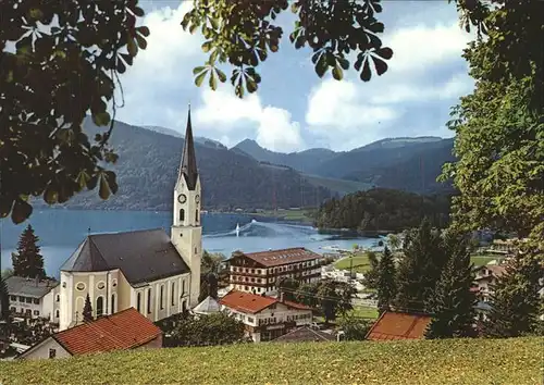Schliersee Panorama mit Kirche Kat. Schliersee