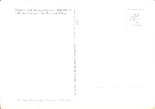 Oberboehringen Freizeit und Begegnungsstaette Michelsberg Fliegeraufnahme Kat. Bad ueberkingen