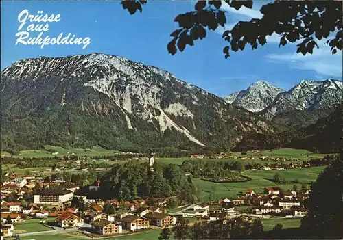 Ruhpolding Ortsblick mit Alpenpanorama Kat. Ruhpolding