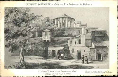 ww72947 Toulouse Haute-Garonne Toulouse Saint Etienne RempartsKuenstler e. de Malbosc * Kategorie. Toulouse Alte Ansichtskarten