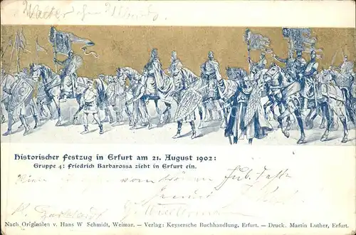 Erfurt Friedrich Barbarossa Historischer Festzug Kat. Erfurt