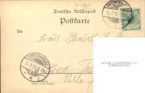Friedrichroda Tanzbuche Gottlob Heuberg Schauenburg Muehle Kat. Friedrichroda