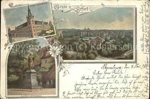 Erfurt Luther Denkmal Post Gebaeude Kat. Erfurt